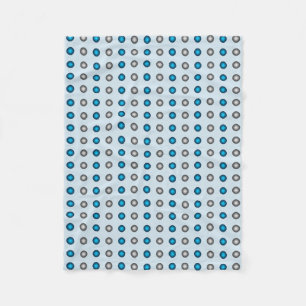 Stylish Blue and Silver Polka Dot Pattern Fleece Blanket