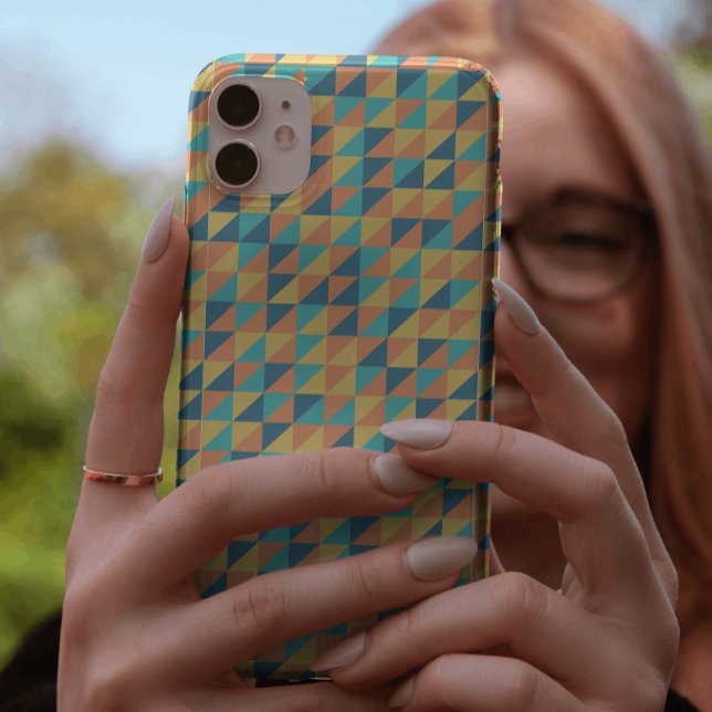 Stylish Blue and yellow geometric pastel pattern Case-Mate iPhone Case (Creator Uploaded)