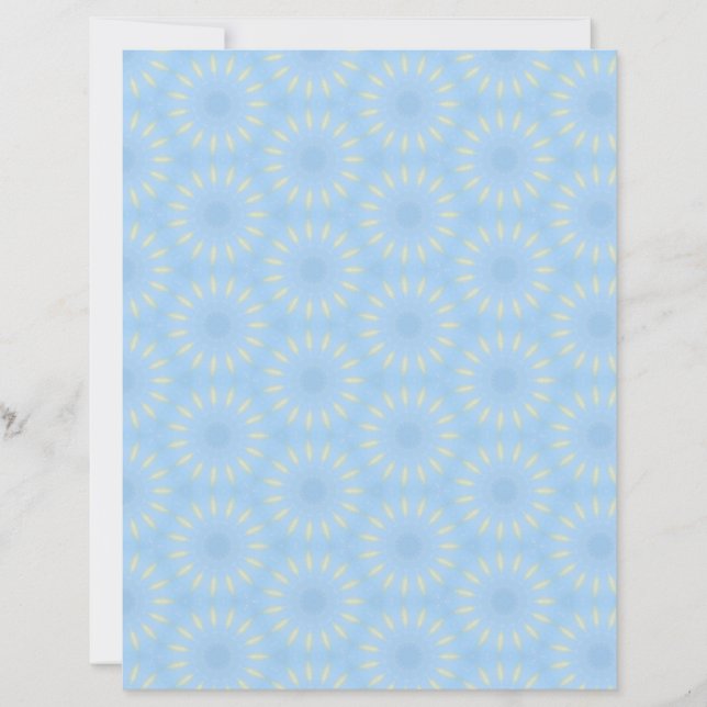 Stylish Blue and Yellow Geometric scrapbook paper (Front)