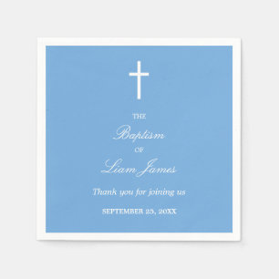 Stylish Blue Baptism Party Napkins