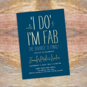 Stylish Blue Divorce Break Up Free Party Fabulous