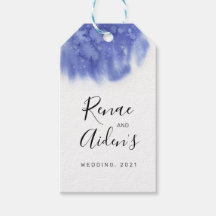 Stylish blue favor tag, wedding