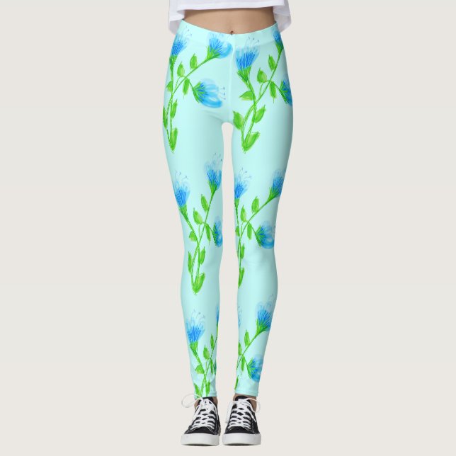 Stylish Blue Floral Pants (Front)