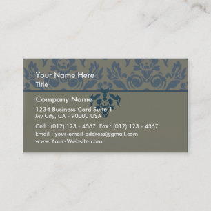Stylish blue floral wedding gift business card