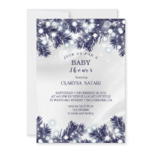 Stylish blue flower light pattern Baby shower