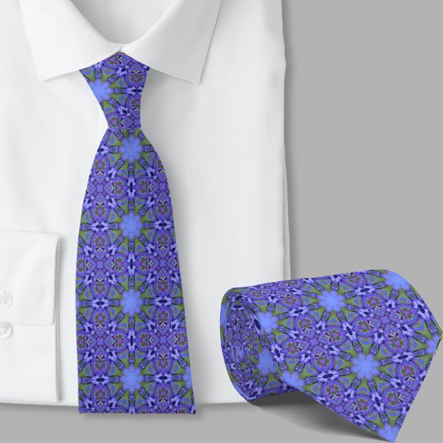 Stylish blue geometric retro pattern tie (Creator Uploaded)