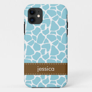 Stylish Blue Giraffe Pattern iPhone 11 Case