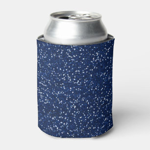 Stylish Blue Glitter Can Cooler