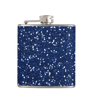 Stylish Blue Glitter Hip Flask