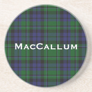 Stylish Blue & Green MacCallum Tartan Plaid Coaster