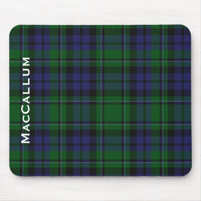 Stylish Blue & Green MacCallum Tartan Plaid Mouse Mat (Front)