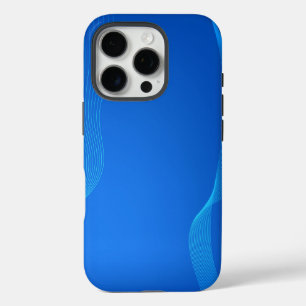 Stylish Blue leather iPhone 16 Pro Case