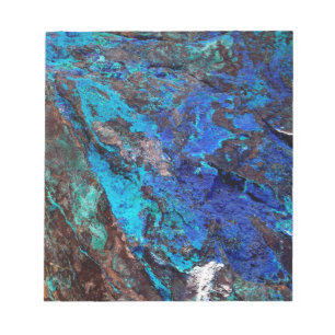Stylish Blue Marble Stone Notepad