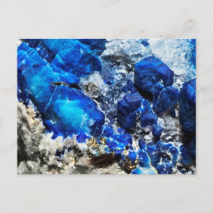 Stylish Blue Marble Stone Postcard