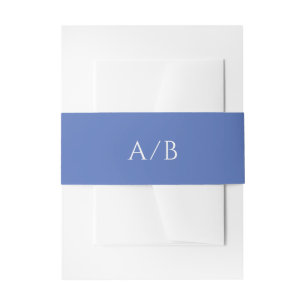 Stylish Blue Modern Wedding Invitation Belly Band