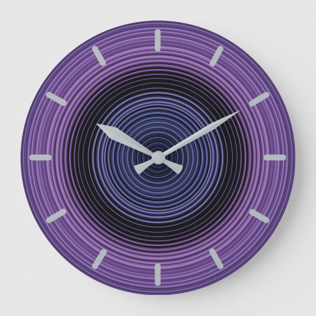 Stylish Blue Pattern Large Clock (Front)