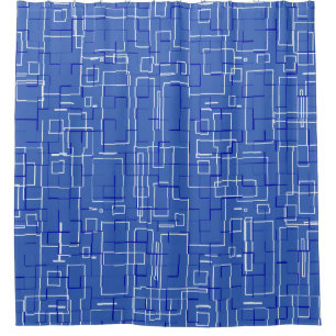 Stylish Blue Pattern Shower Curtain
