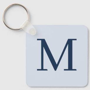 Stylish Blue Personalised Monogrammed Key Ring