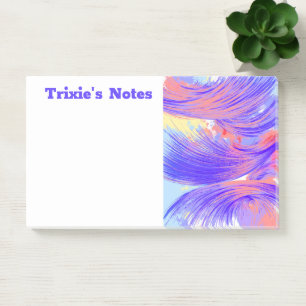 Stylish Blue pink Abstract Feathers  Post-it Notes