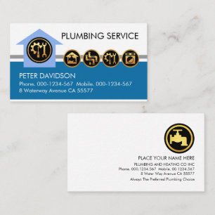Stylish Blue Plumbing Pipe Line Business Card