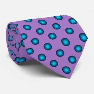 Stylish Blue Polka Dot w. Lavender Background Tie