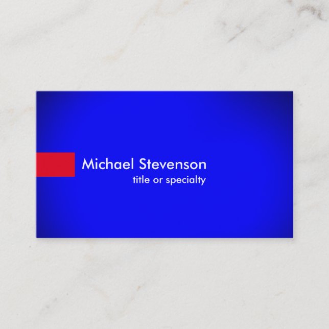 Stylish Blue Red Modern Unique Consultant Business Card (Front)