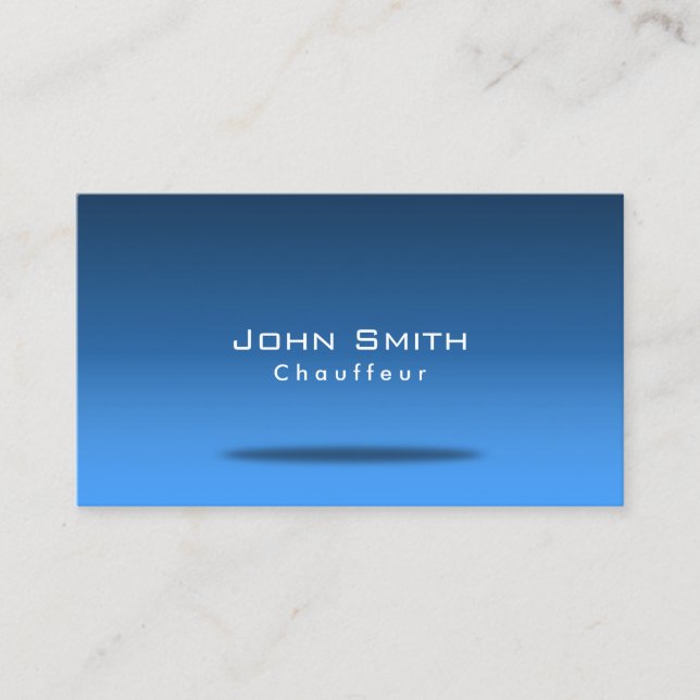 Stylish Blue Room Chauffeur Business Card (Front)