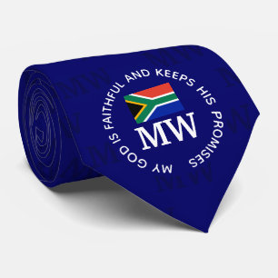 Stylish Blue SOUTH AFRICA Christian Monogram Tie
