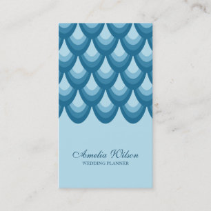 Stylish Blue Teardrop Geometric Social Media Business Card