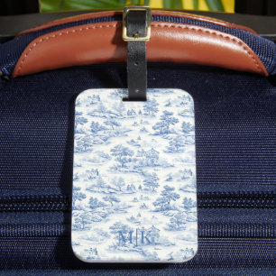 Stylish Blue Toile de Jouy Vintage French Elegant Luggage Tag