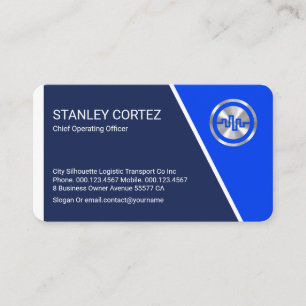 Stylish Blue Trapezium Layers Business Owner Card