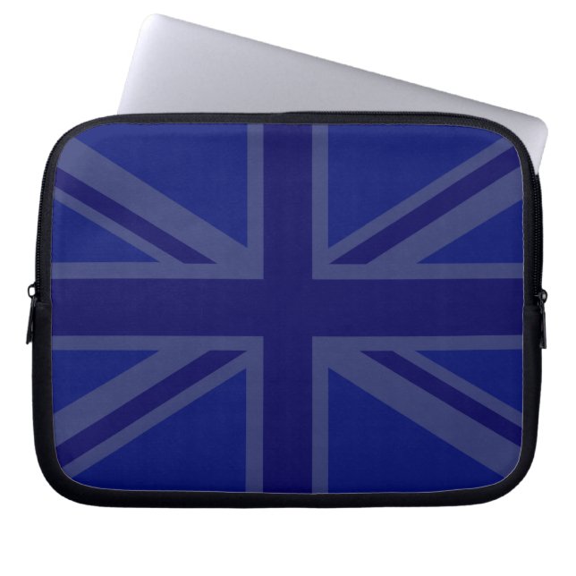 Stylish Blue Union Jack Laptop Sleeve (Front)