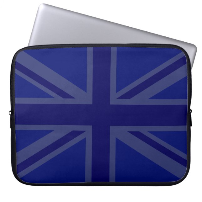 Stylish Blue Union Jack Laptop Sleeve (Front)