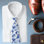 Stylish Blue White Botanical Floral Pattern Tie<br><div class="desc">Stylish Blue White Botanical Floral Pattern Mens Neck Tie features blue flowers and butterflies on a white background. Perfect as gifts for him for birthday,  Christmas,  holidays,  or for dad for Father's Day and bestman and groom for weddings. Designed by Evco Studio www.zazzle.com/store/evcostudio</div>