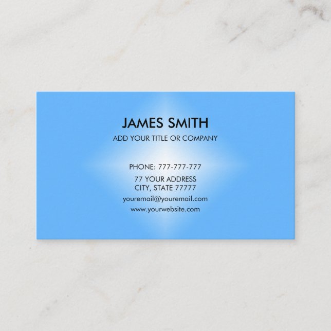 Stylish Blue & White Diamond Gradient Customisable Business Card (Front)