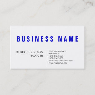 Stylish Blue White Manager Business Card