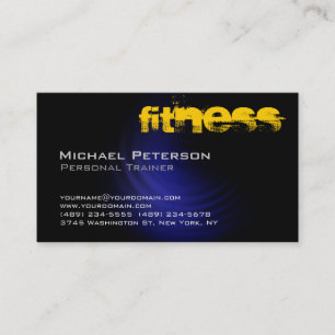 Stylish Blue Yellow Black Fitness Business Card