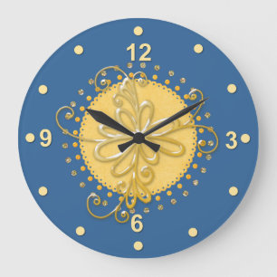 Stylish Blue & Yellow Wall Clock