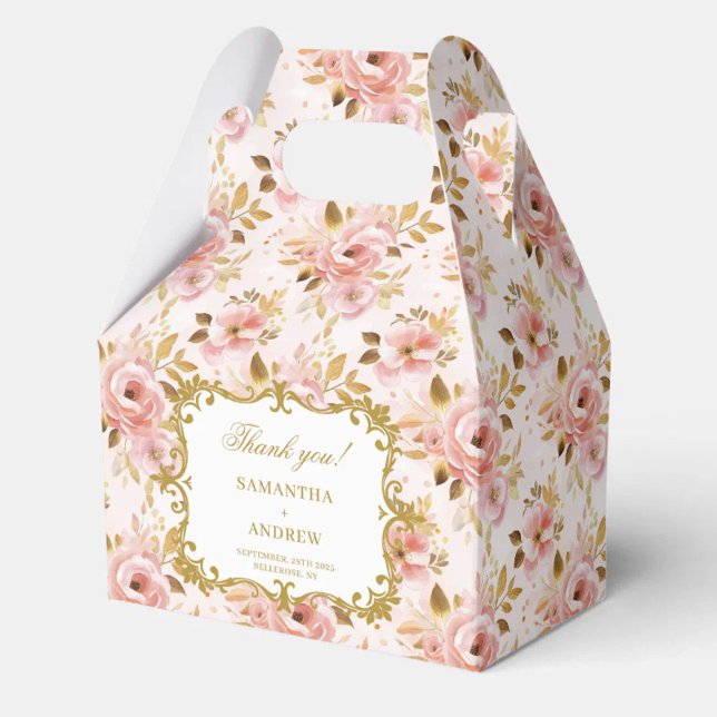 Stylish Blush Gold Wedding Thank You Box for Guest (Stylish Blush Gold Wedding Thank You Box for Guest)