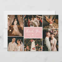 Stylish Blush Pink 6 Photo Collage Wedding