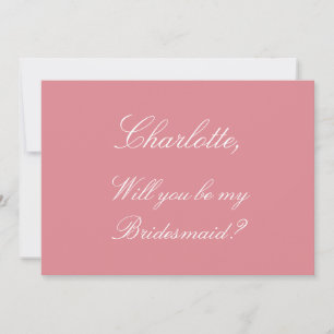 Stylish Blush Pink Bridesmaid Proposal Card