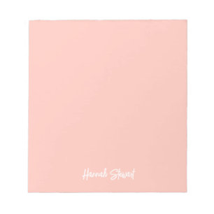Stylish Blush Pink Peach Minimalist Girly Student Notepad