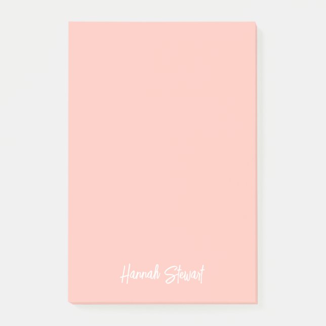 Stylish Blush Pink Peach Minimalist Girly Student Post-it Notes (Front)