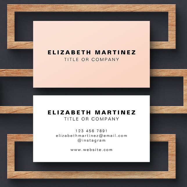 Stylish Blush Pink Trendy Modern Front and Back Business Card (Creator Uploaded)