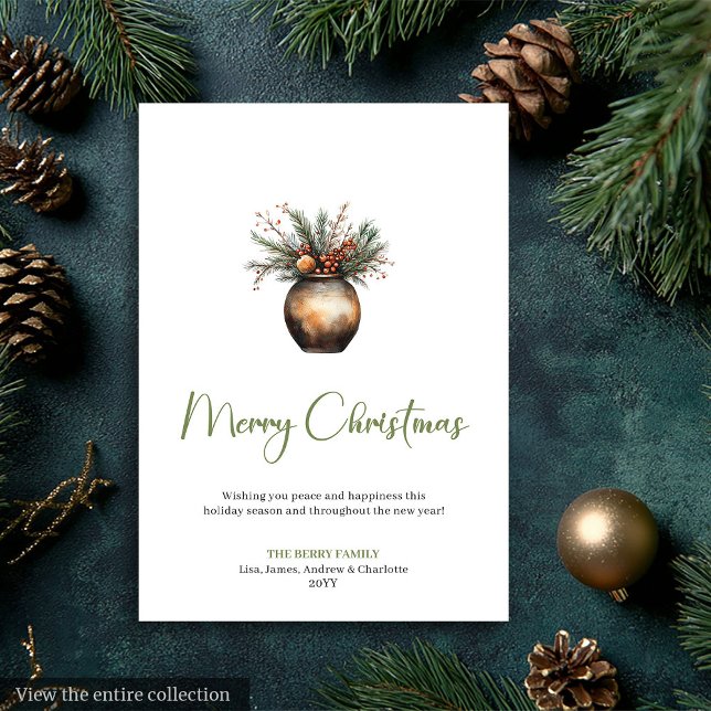 Stylish Bohemian Earthy Rustic Holiday Greeting Card (Stylish Bohemian Earthy Rustic Holiday Greeting)