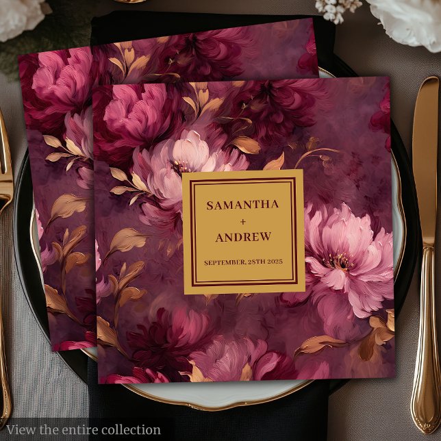 Stylish Boho Burgundy Blush Gold Wedding Napkins (Stylish Boho Burgundy Blush Gold Wedding Napkins)