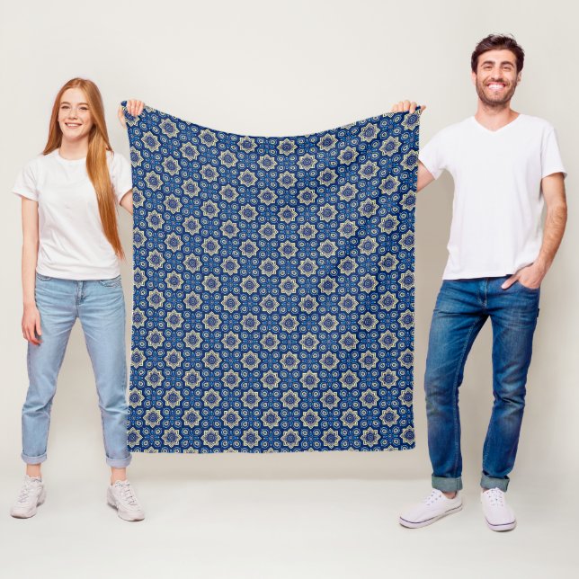 Stylish Boho Chic Floral Pattern Fleece Blanket (In Situ)