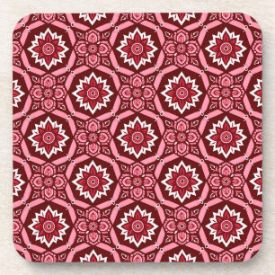 Stylish Boho Floral Pattern Coasters - Set of 6