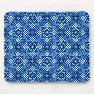 Stylish Boho Geometric Floral Pattern Mouse Mat
