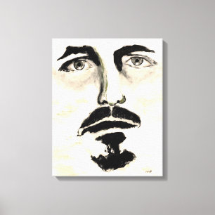 Stylish Boho Man Portrait Abstract Art Modern Chic Canvas Print
